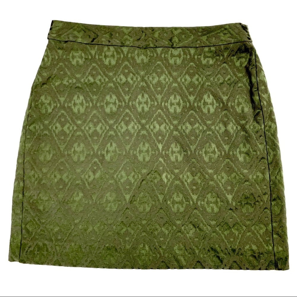 Banana Republic Olive Stretch Mini Skirt Zip Lined